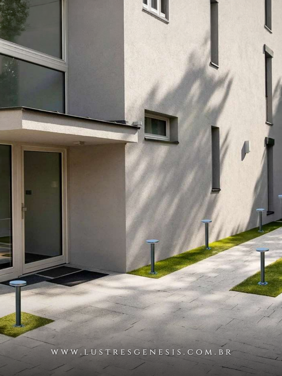 Balizador de Chão Circular para Paisagismo Iluminação 360°